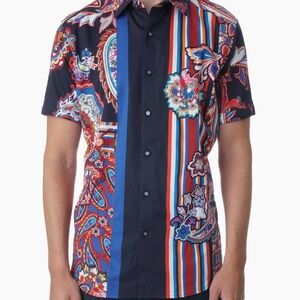 Men’s Robert Graham Otis Paisley & Stripe Sport Shirt *USED*